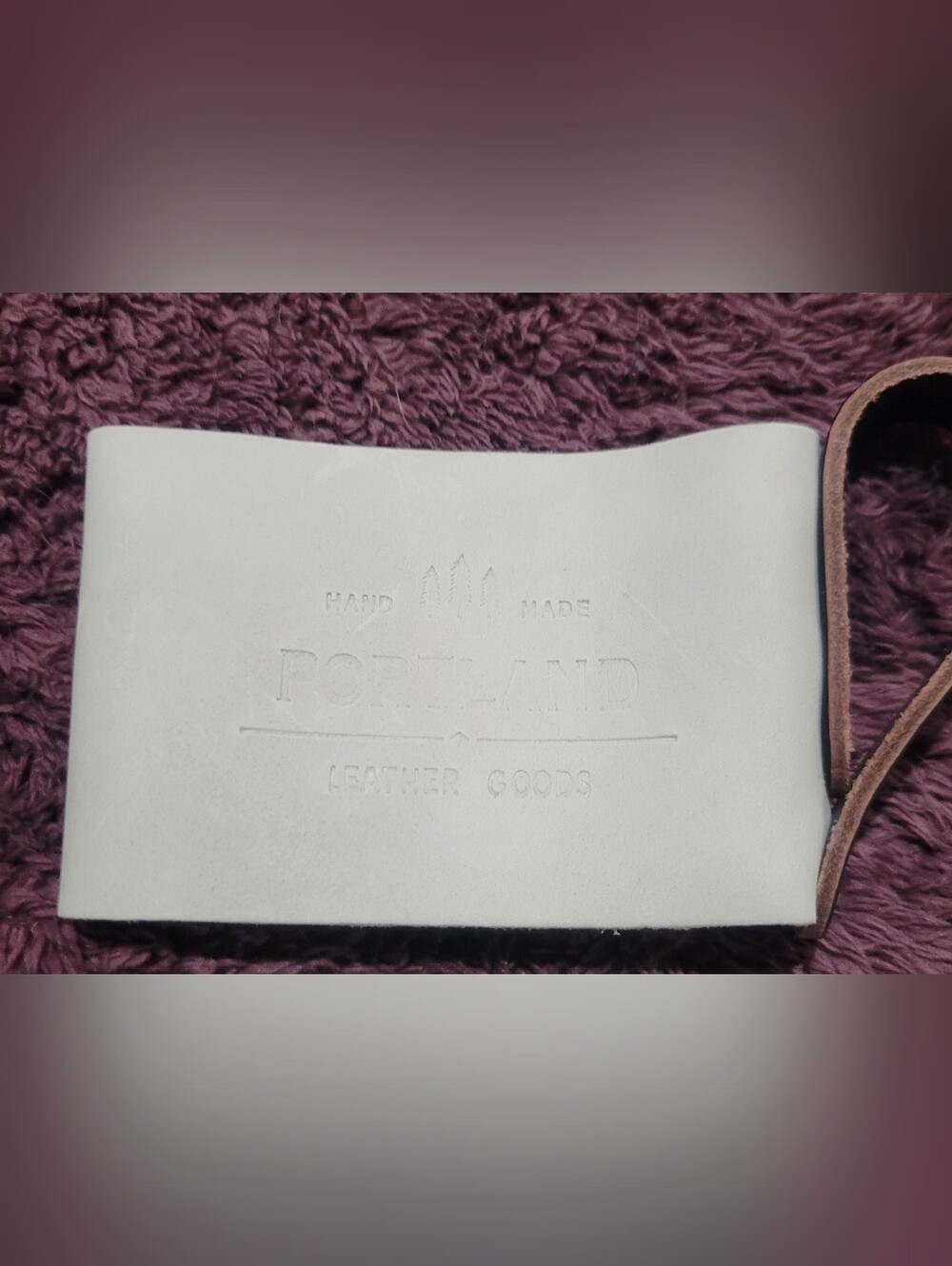 Portland Leather Off White Embossed Leather Drink/Sm Ice Cream Container Holder